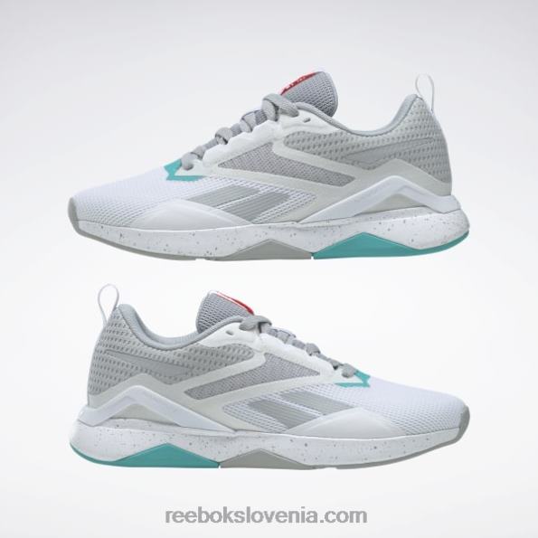 Reebok nanoflex tr 2.0 ženski copati za trening R22JR90 čisto siva 3/ftwr bela/klasično modrozelena