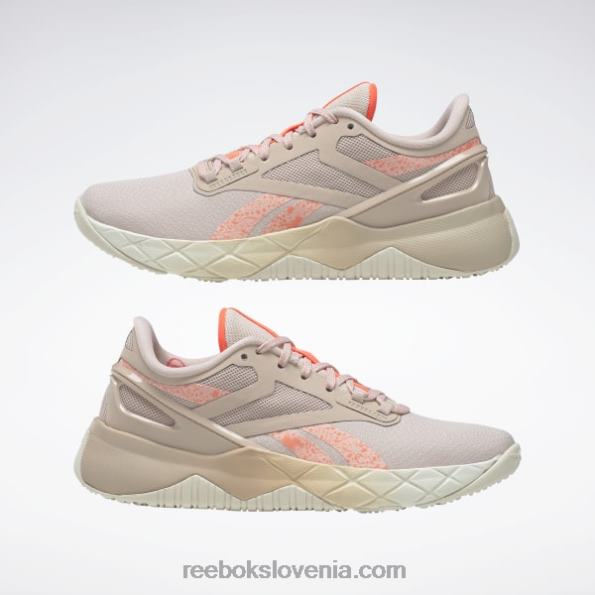 Reebok nanoflex tr ženski copati za trening R22JR297 mehka ekru/kanjon koralna/oranžna flare