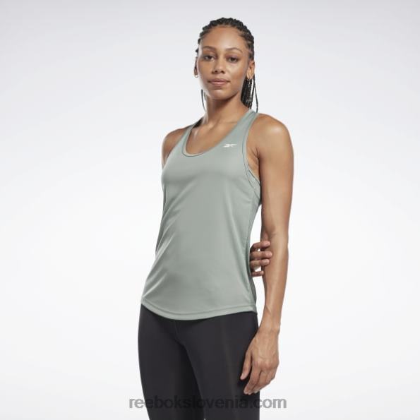 Reebok brezrokavnik iz mrežaste hrbtne strani, pripravljen za vadbo R22JR406 harmonija zelena ženske