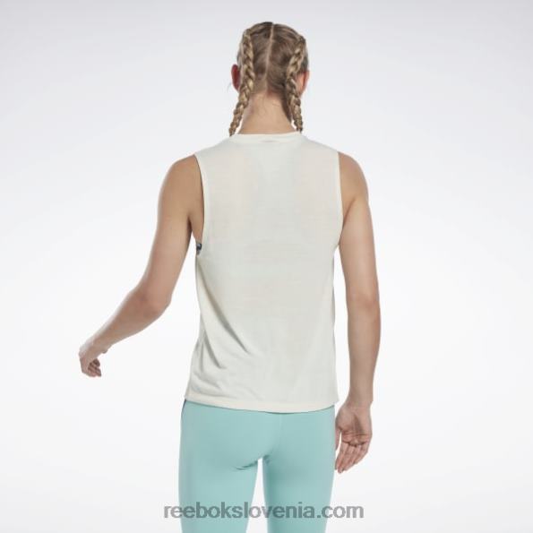 Reebok brezrokavnik z grafiko les mills R22JR565 klasična bela ženske