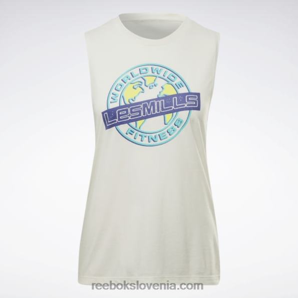 Reebok brezrokavnik z grafiko les mills R22JR565 klasična bela ženske