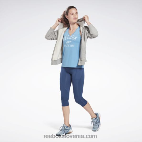 Reebok brezrokavnik z velikim logotipom, pripravljen za vadbo R22JR846 bistveno modra ženske