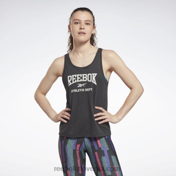 Reebok brezrokavnik z vrhunsko grafiko, pripravljen za vadbo R22JR447 noč črna ženske