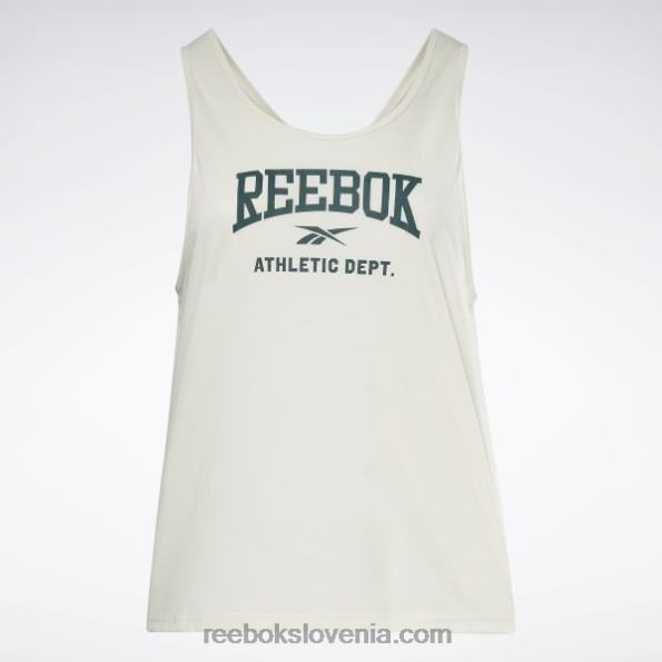 Reebok brezrokavnik z vrhunsko grafiko, pripravljen za vadbo (večja velikost) R22JR908 klasična bela ženske