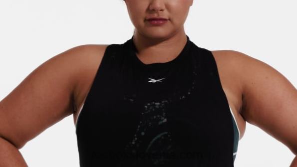 Reebok izgorel brezrokavnik (plus size) R22JR614 Črna ženske