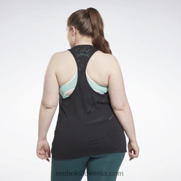 Reebok izgorel brezrokavnik (plus size) R22JR614 Črna ženske