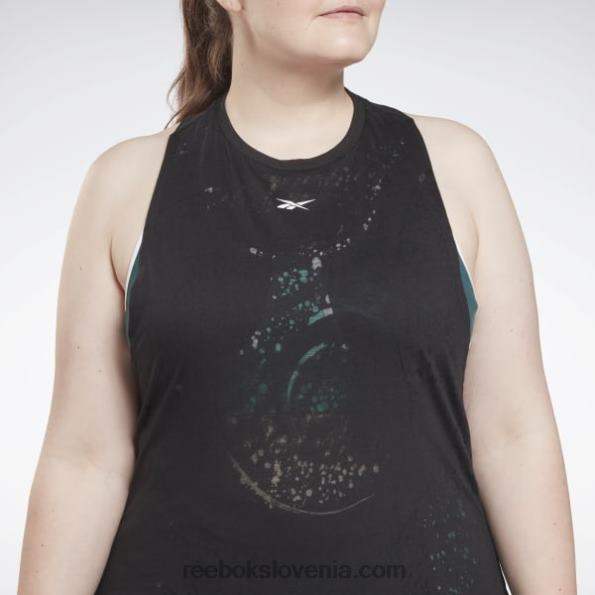 Reebok izgorel brezrokavnik (plus size) R22JR614 Črna ženske