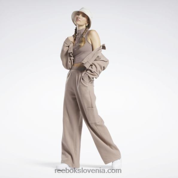 Reebok klasična skrajšana majica brez rokavov iz džersija R22JR748 taupe ženske