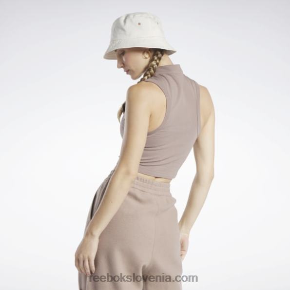 Reebok klasična skrajšana majica brez rokavov iz džersija R22JR748 taupe ženske