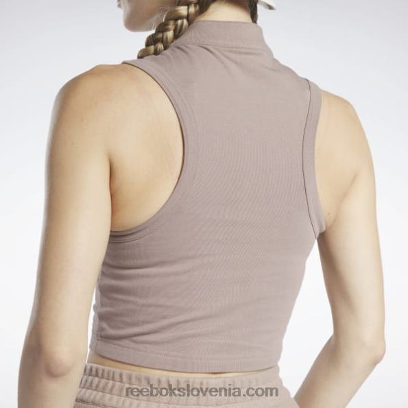 Reebok klasična skrajšana majica brez rokavov iz džersija R22JR748 taupe ženske
