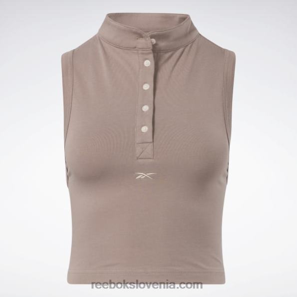 Reebok klasična skrajšana majica brez rokavov iz džersija R22JR748 taupe ženske