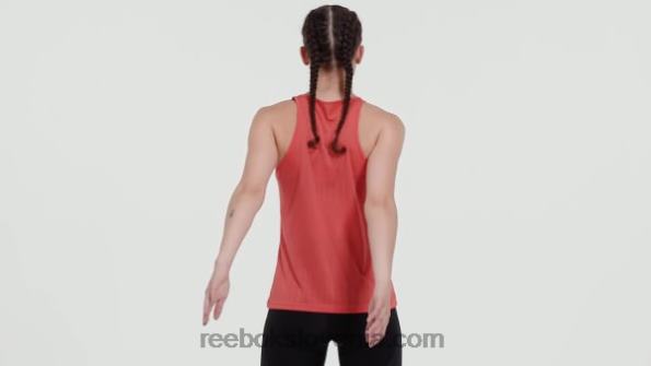 Reebok združuje fitnes perforiran brezrokavnik R22JR541 pol oranžna flare ženske