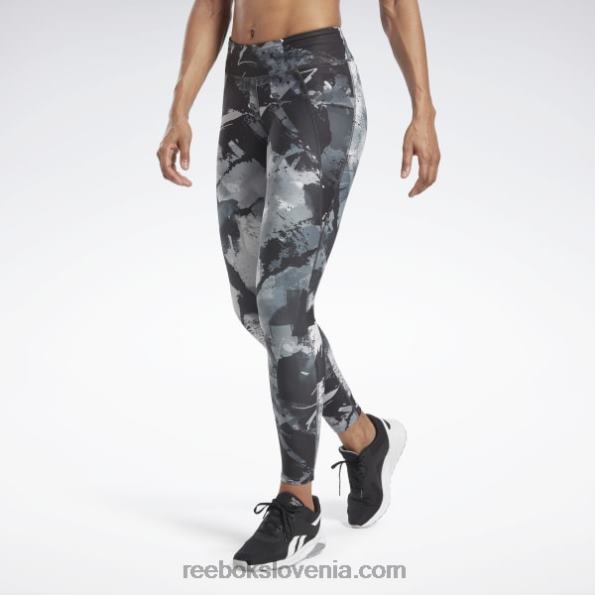 Reebok debele hlačne nogavice z razkošnim polnim tiskom R22JR376 Črna ženske