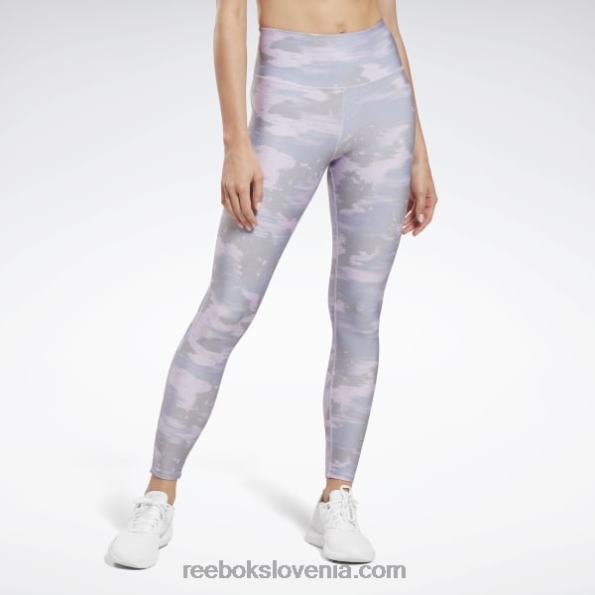 Reebok hlačne nogavice s kamuflažnim potiskom, pripravljene za vadbo R22JR480 vijolična meglica ženske