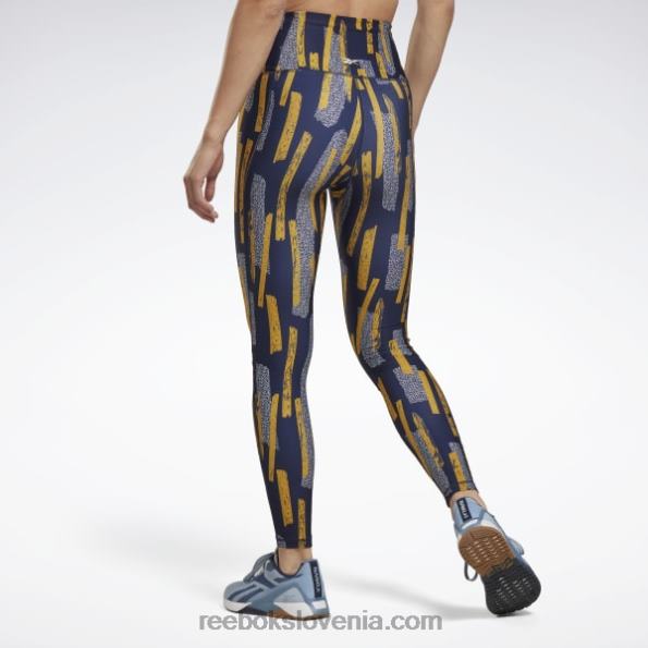Reebok hlačne nogavice s potiskom myt allover R22JR538 vektorska mornarica ženske