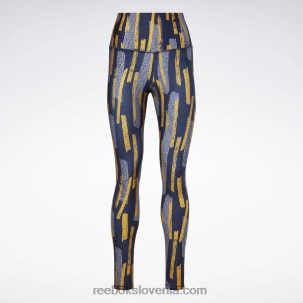 Reebok hlačne nogavice s potiskom myt allover R22JR538 vektorska mornarica ženske