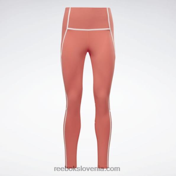 Reebok luksuzne hlačne nogavice colorblock z visokim pasom R22JR347 pol oranžna flare ženske