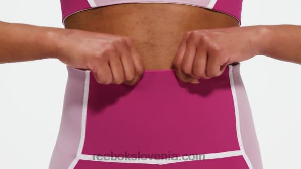 Reebok luksuzne hlačne nogavice colorblock z visokim pasom R22JR385 pol ponosno roza ženske