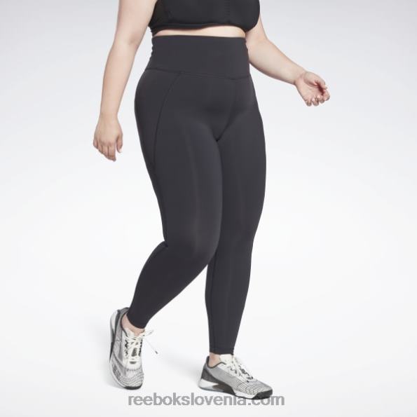 Reebok luksuzne hlačne nogavice z visokim pasom (plus size) R22JR527 Črna ženske