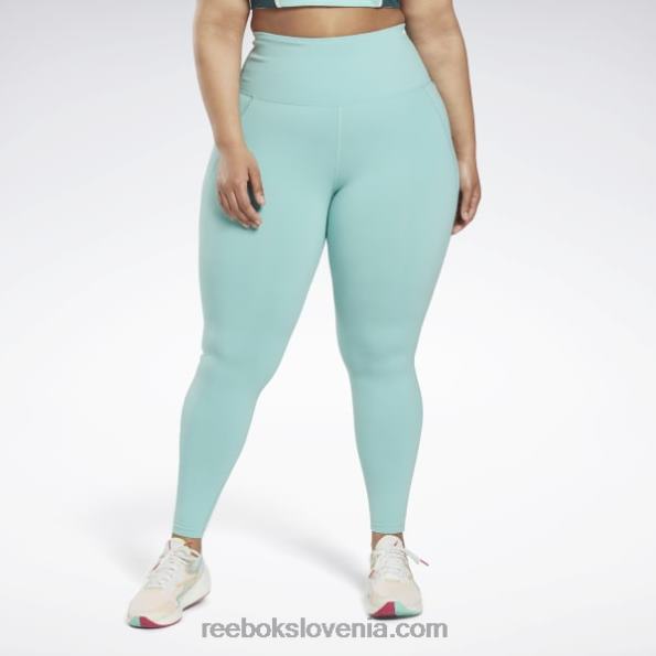 Reebok luksuzne hlačne nogavice z visokim pasom (plus size) R22JR633 polklasična teal ženske
