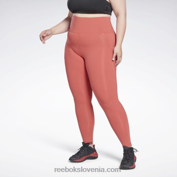 Reebok luksuzne hlačne nogavice z visokim pasom (plus size) R22JR849 rodonit ženske