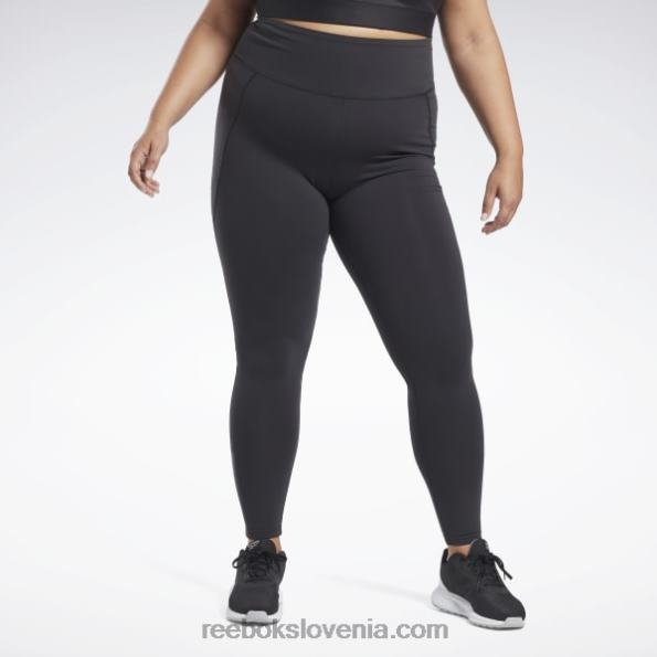 Reebok luksuzne hlačne nogavice z visokim pasom (plus size) R22JR889 Črna ženske