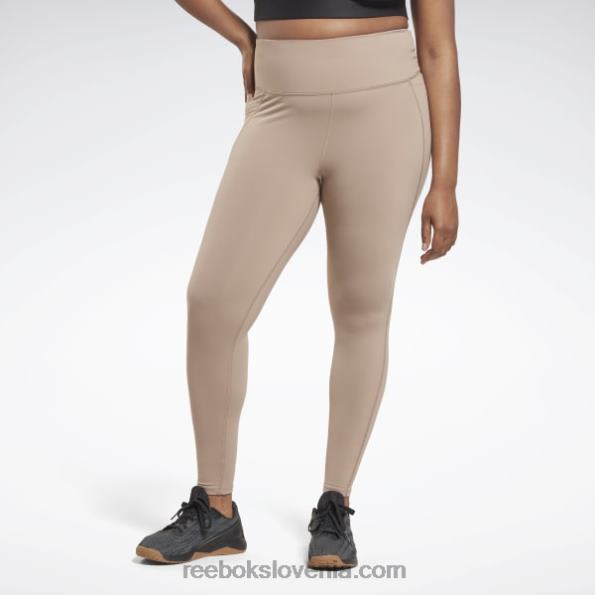 Reebok luksuzne hlačne nogavice z visokim pasom (plus size) R22JR909 taupe ženske