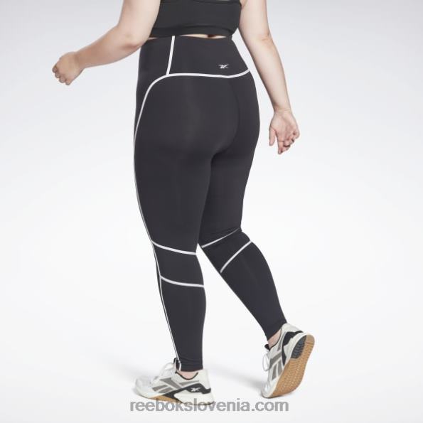 Reebok luksuzne hlačne nogavice z visokim pasom (večja velikost) R22JR636 Črna ženske