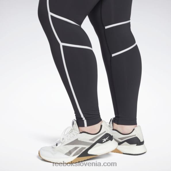 Reebok luksuzne hlačne nogavice z visokim pasom (večja velikost) R22JR636 Črna ženske