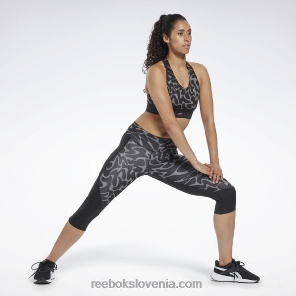 Reebok tekaške potiskane kapri hlače R22JR733 Črna