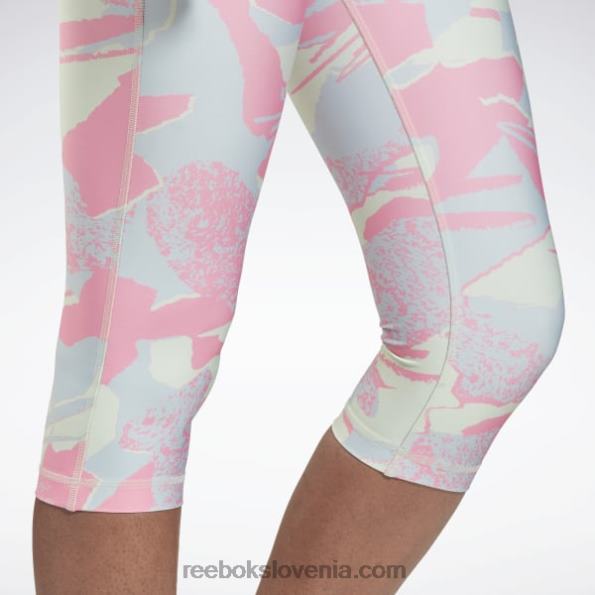 Reebok tiskani kapri, pripravljen za vadbo R22JR506 svetlobni žajbelj