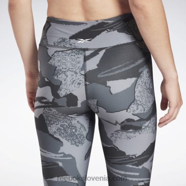 Reebok tiskani kapri, pripravljen za vadbo R22JR961 noč črna