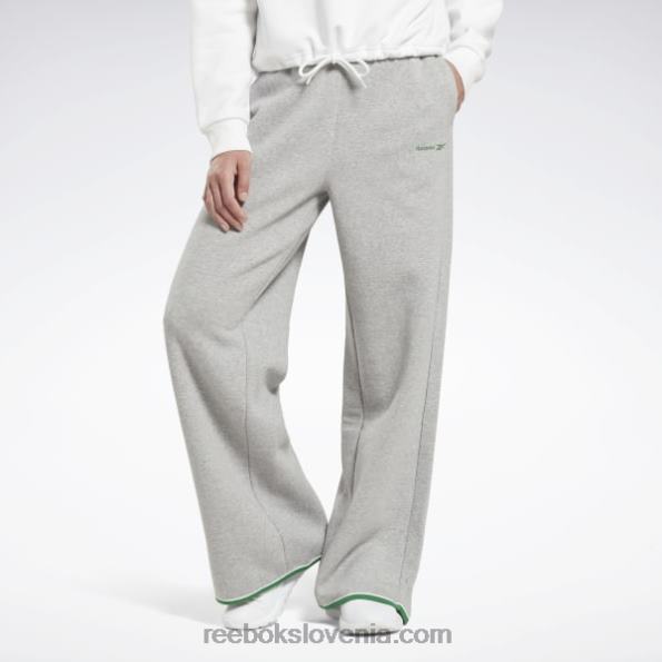 Reebok hlače iz flisa identitete R22JR372 srednje siva vresa ženske
