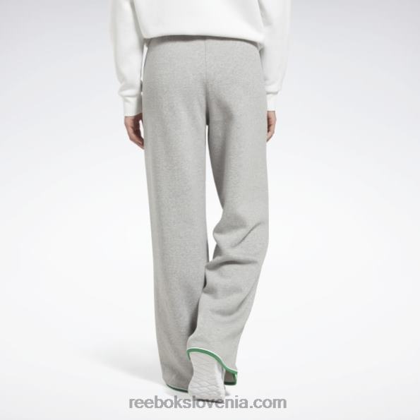 Reebok hlače iz flisa identitete R22JR372 srednje siva vresa ženske