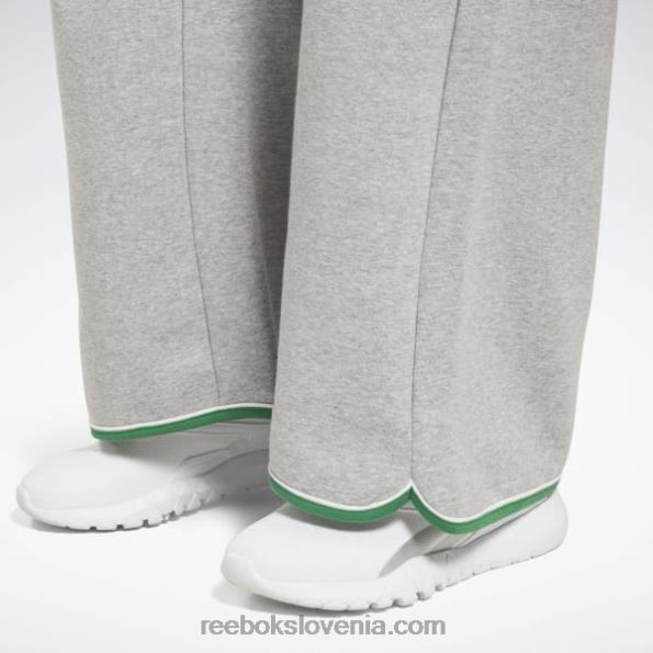 Reebok hlače iz flisa identitete R22JR372 srednje siva vresa ženske