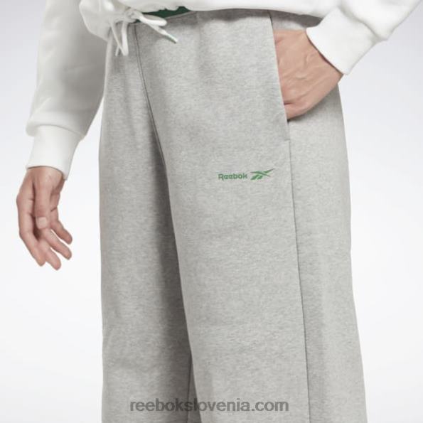 Reebok hlače iz flisa identitete R22JR372 srednje siva vresa ženske