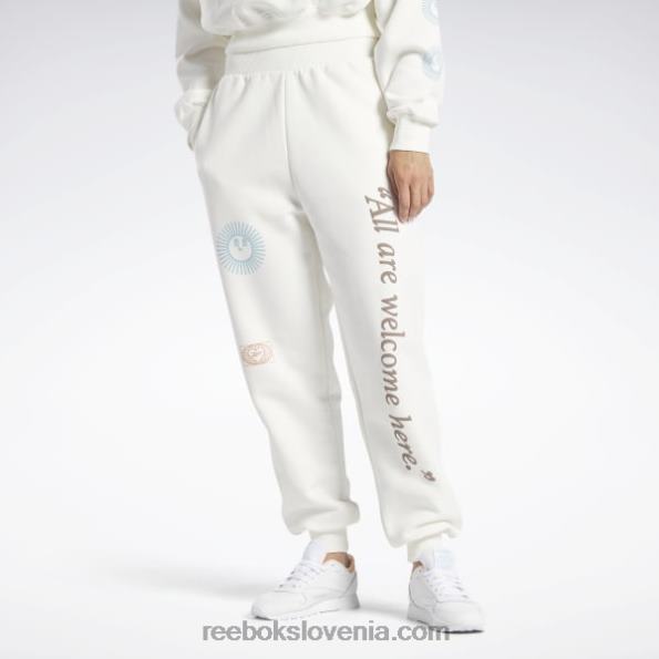 Reebok klasične grafične hlače R22JR687 kreda ženske
