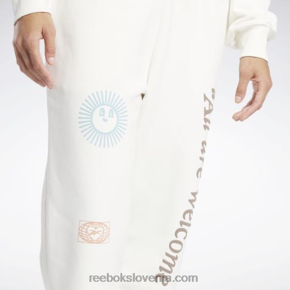 Reebok klasične grafične hlače R22JR687 kreda ženske