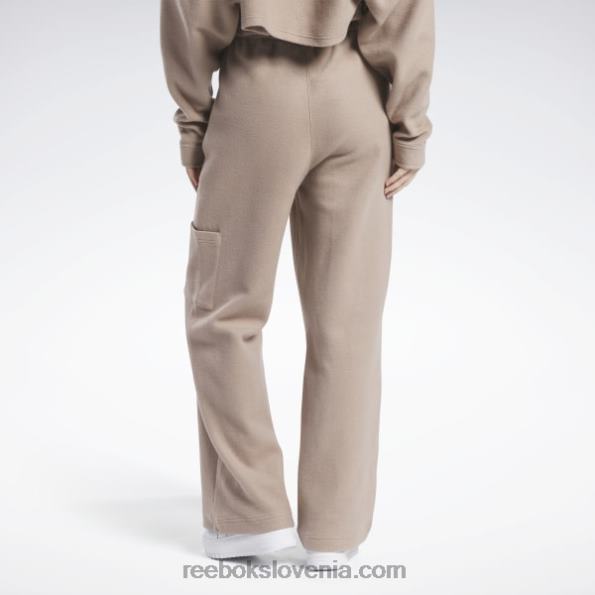 Reebok klasične obrnjene široke hlače iz flisa R22JR259 taupe ženske