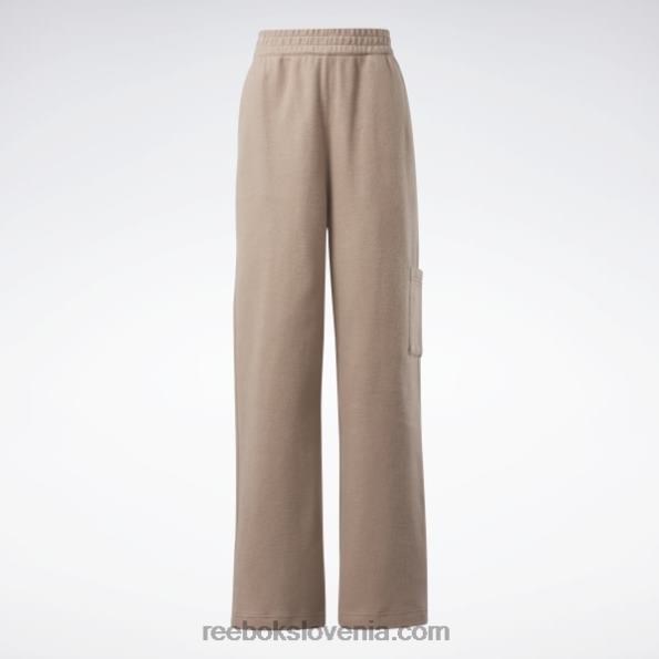 Reebok klasične obrnjene široke hlače iz flisa R22JR259 taupe ženske