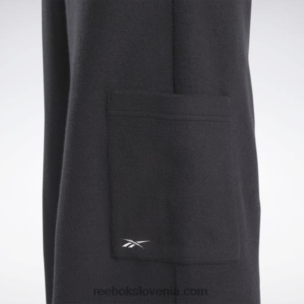 Reebok klasične obrnjene široke hlače iz flisa R22JR403 Črna ženske