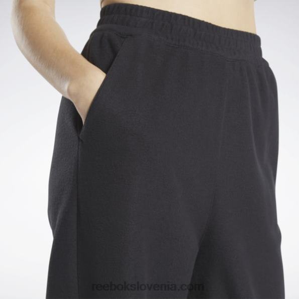 Reebok klasične obrnjene široke hlače iz flisa R22JR403 Črna ženske