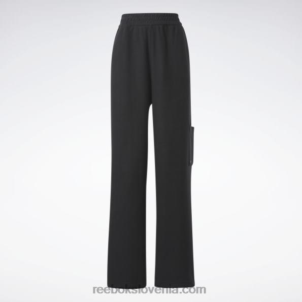 Reebok klasične obrnjene široke hlače iz flisa R22JR403 Črna ženske