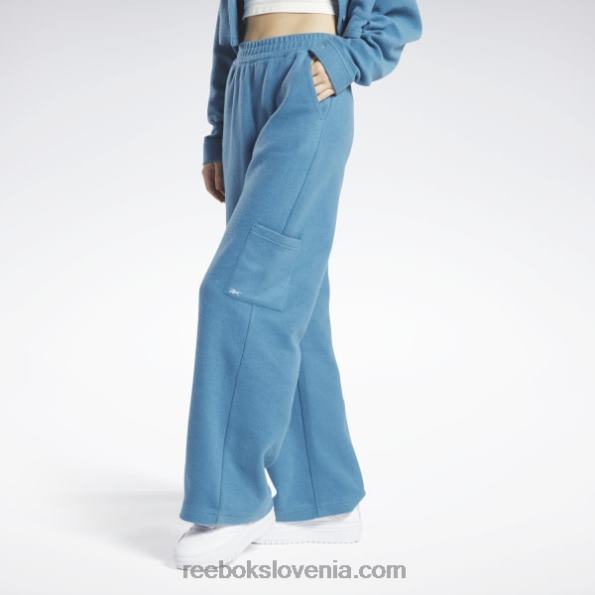 Reebok klasične obrnjene široke hlače iz flisa R22JR524 jekleno modra s23-r ženske