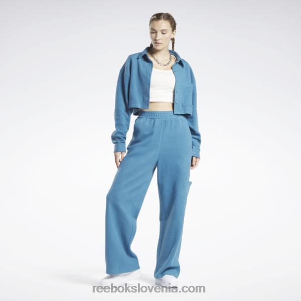 Reebok klasične obrnjene široke hlače iz flisa R22JR524 jekleno modra s23-r ženske