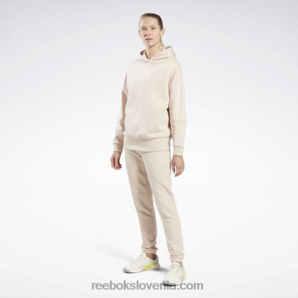 Reebok luksuzne hlače iz flisa R22JR438 mehki ekru ženske