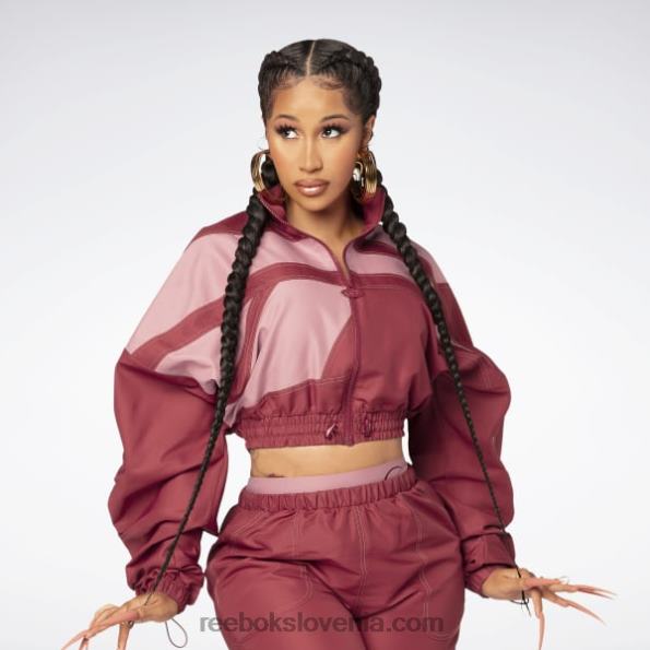 Reebok jakna iz tkanega satena cardi b R22JR70 triatlon rdeča ženske