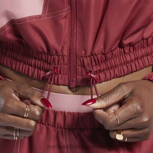 Reebok jakna iz tkanega satena cardi b R22JR70 triatlon rdeča ženske