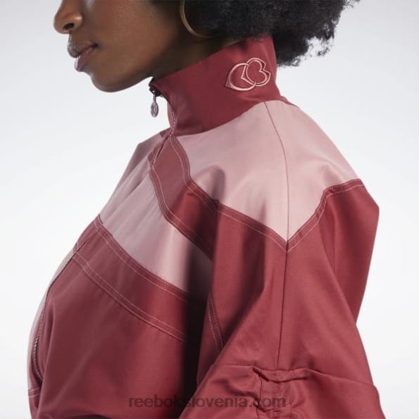 Reebok jakna iz tkanega satena cardi b R22JR70 triatlon rdeča ženske