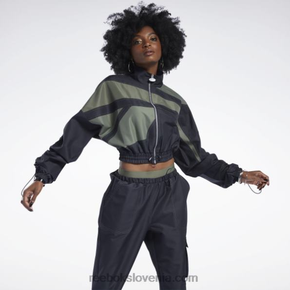 Reebok jakna iz tkanega satena cardi b R22JR937 Črna ženske